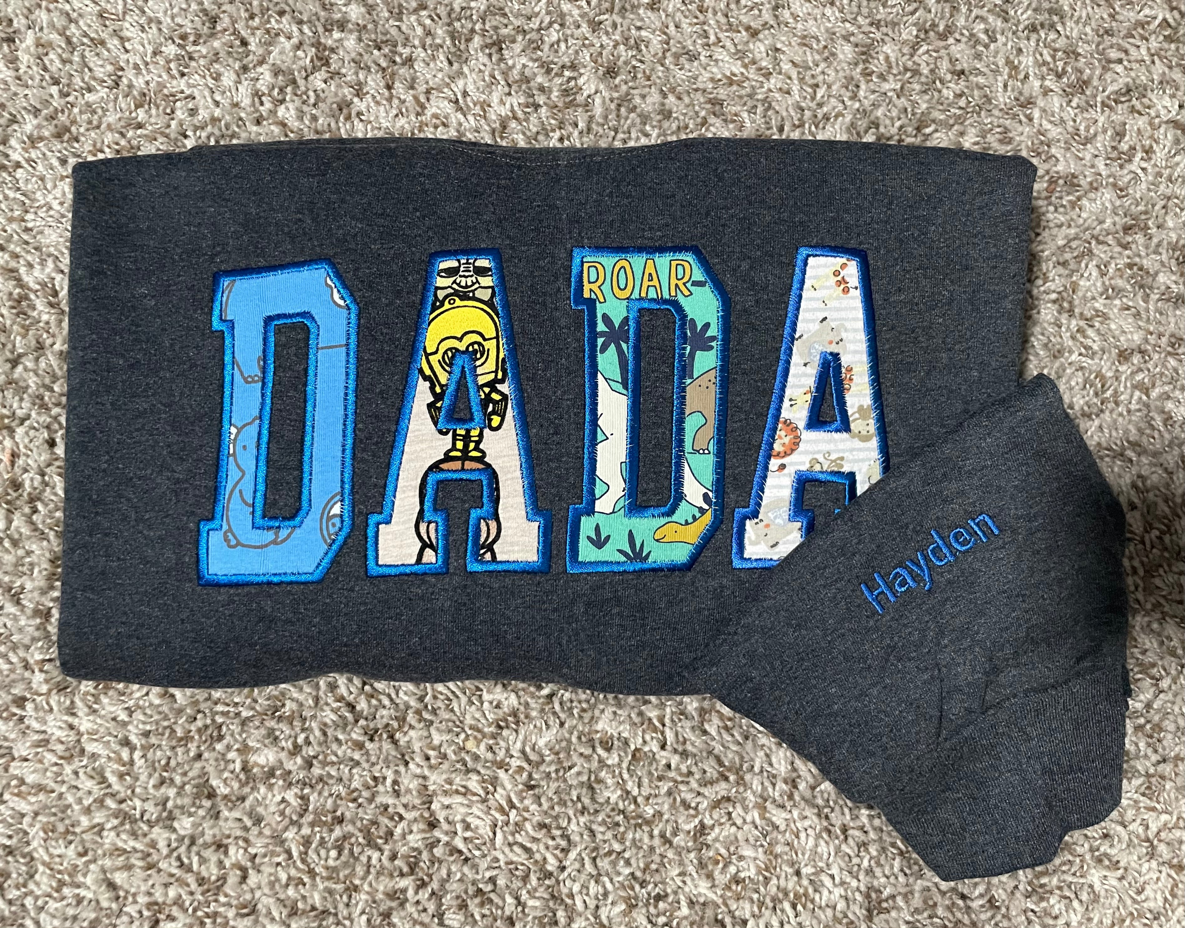 Custom DADA crewneck – Vibrant Stitch Studio
