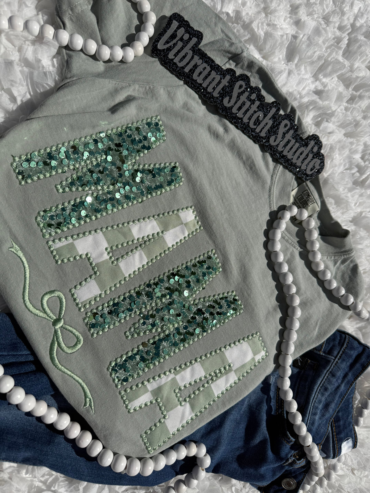 Checkered Sequins T-shirt