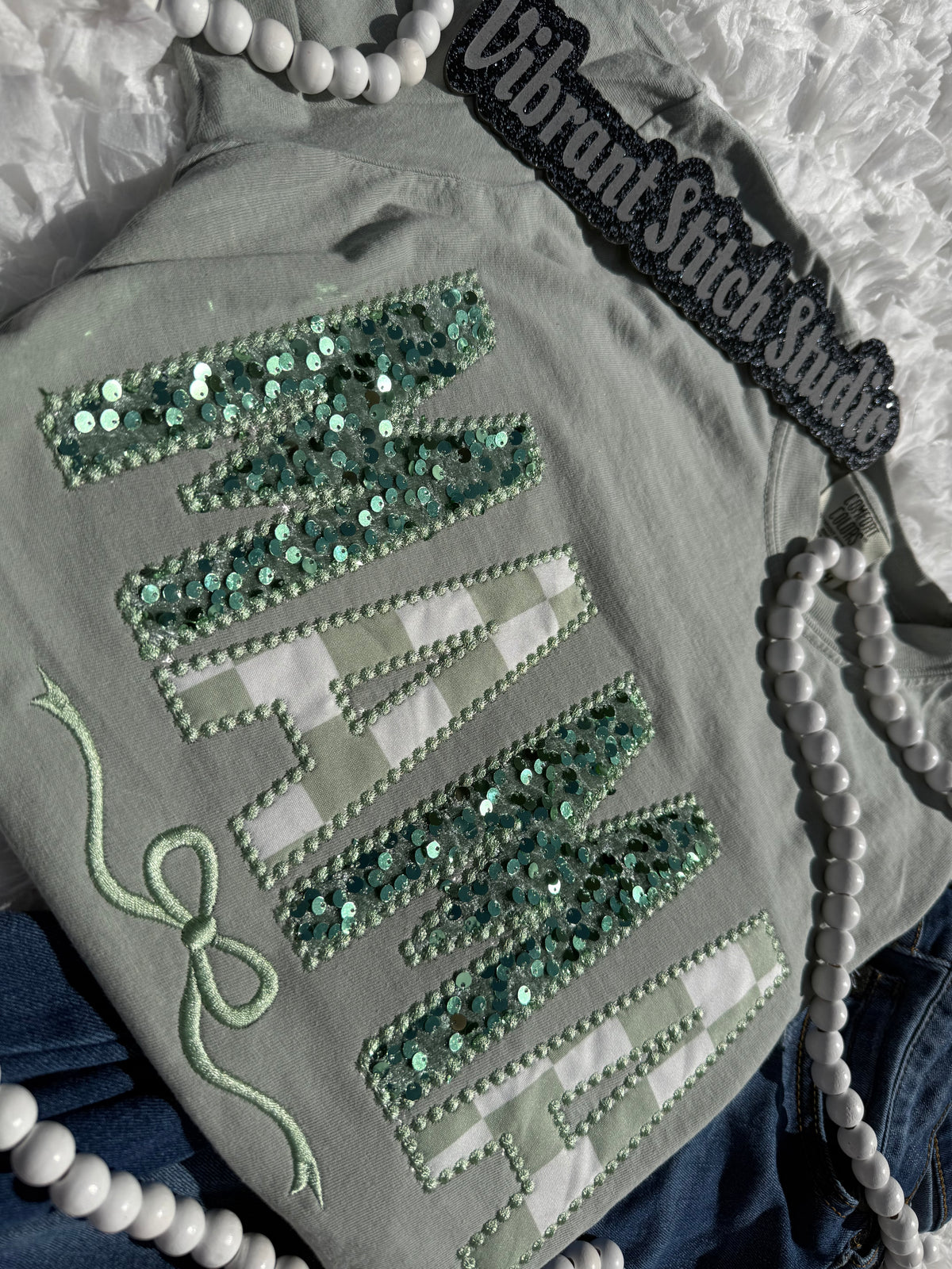 Checkered Sequins T-shirt