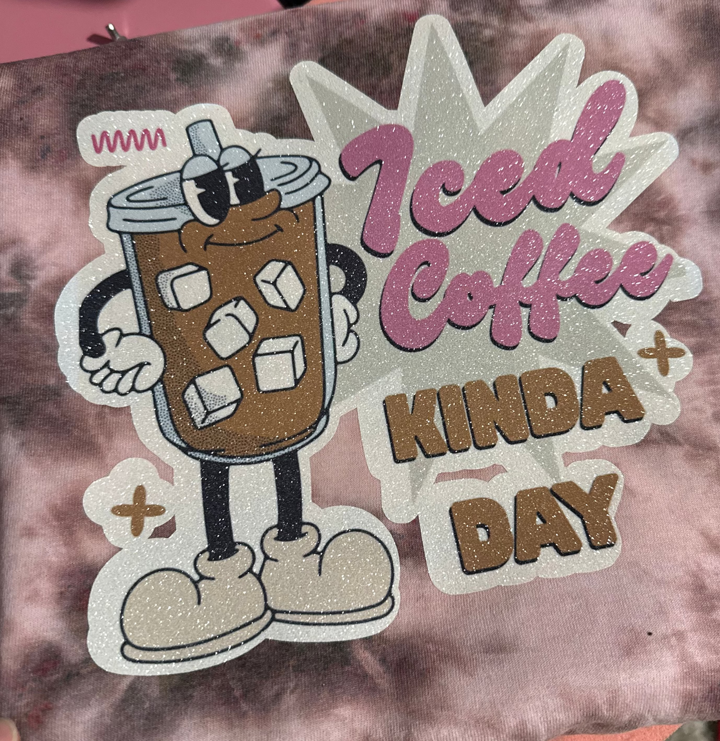 Glitter iced coffee t-shirt