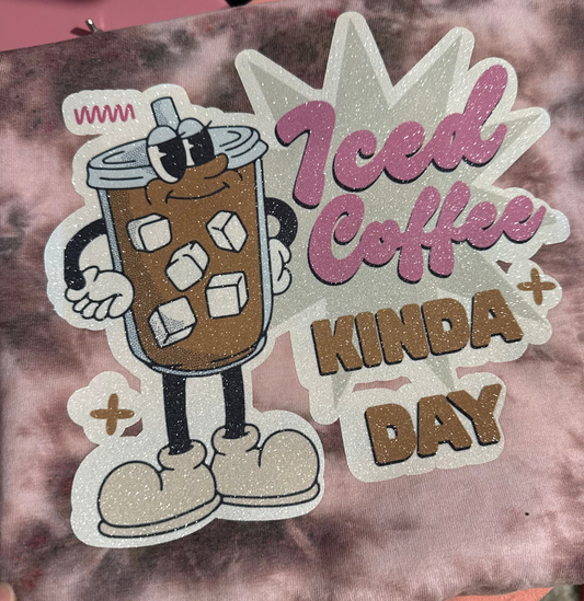 Glitter iced coffee t-shirt